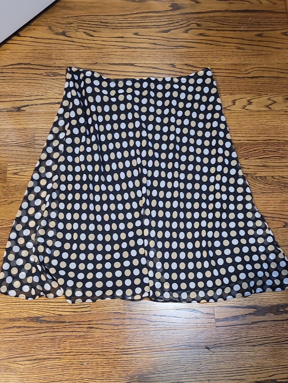 ASOS Black A-Line Skirt with Cream And Tan Polka Dots